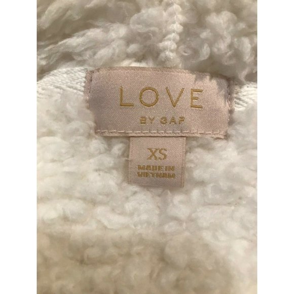 NWT GAP Pullover Sherpa Hoodie  XSMALL Cream Stretchy #00034 - Picture 3 of 5